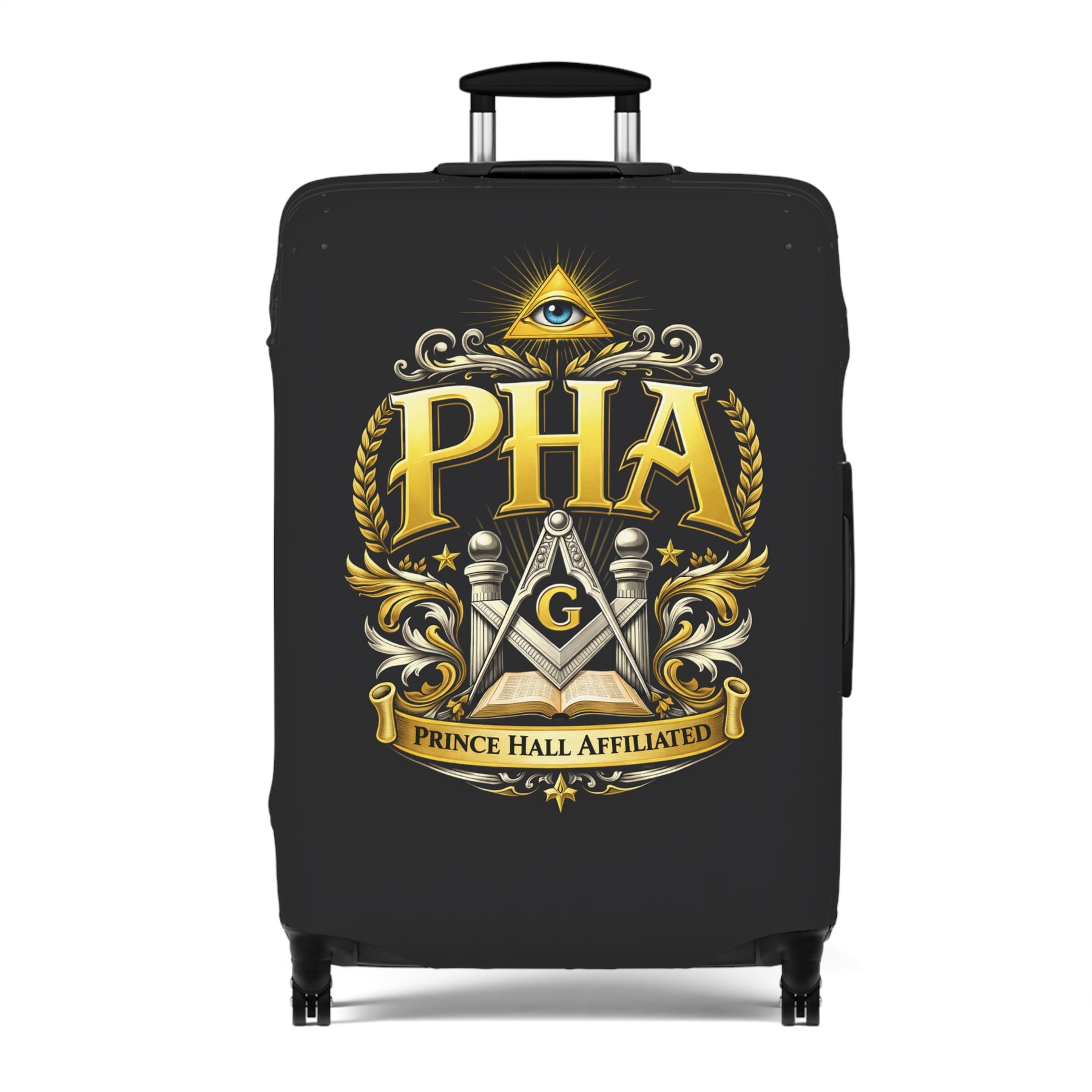 Master Mason Blue Lodge Luggage Cover - PHA Square & Compass G & Eye