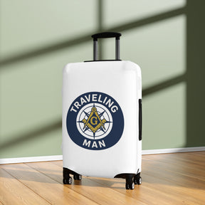 Master Mason Blue Lodge Luggage Cover - Traveling Man Square & Compasses G