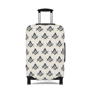 Master Mason Blue Lodge Luggage Cover - Square & Compasses with G Emblem Print