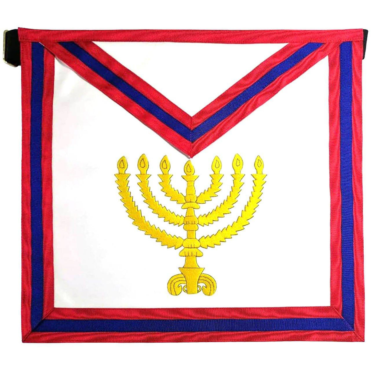 23rd Degree Scottish Rite Apron - White with Red & Blue Moire - Bricks Masons