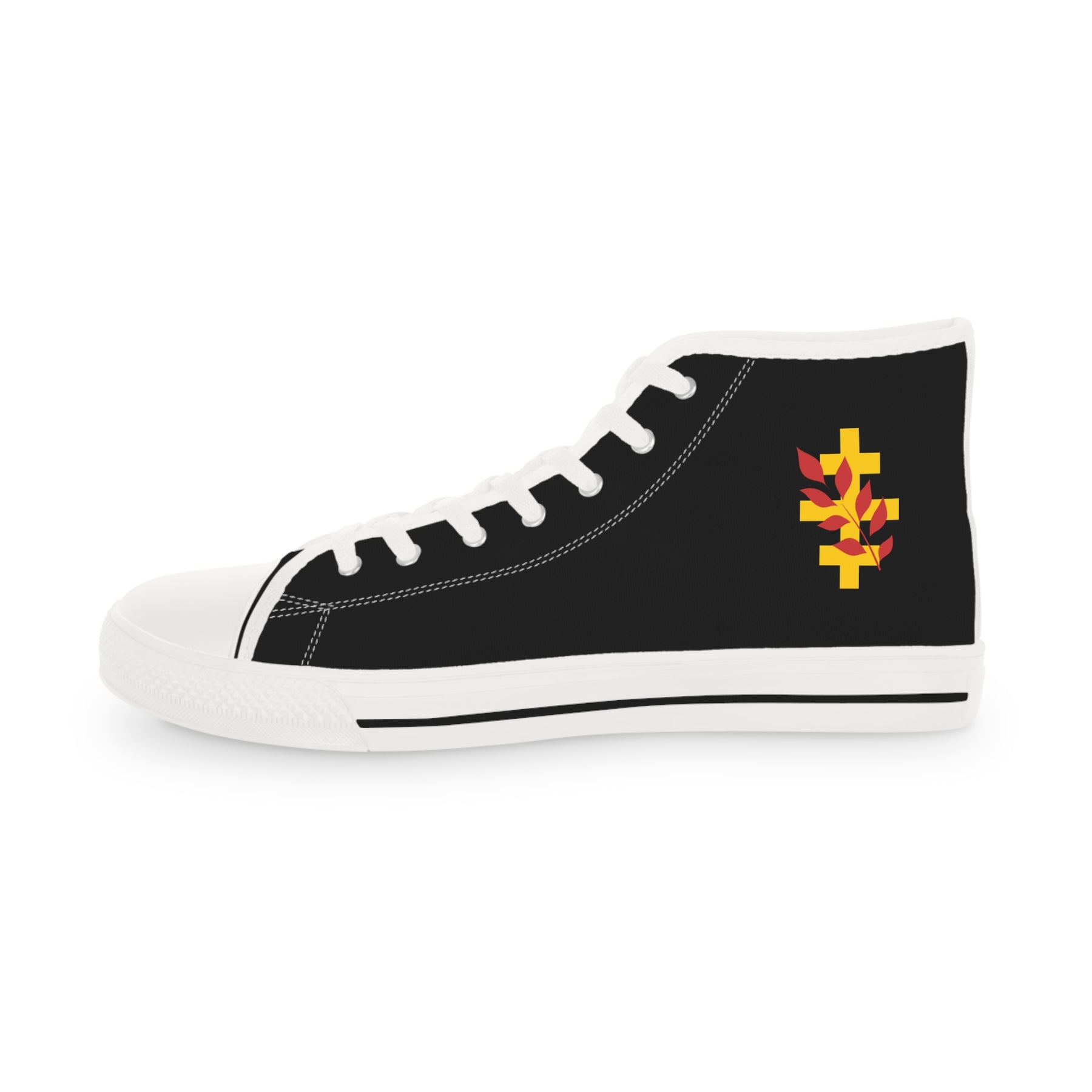 Red Branch of Eri Sneaker - High Top Black & White Golden Emblem Red Branch - Bricks Masons