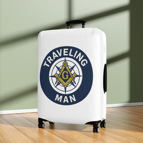 Master Mason Blue Lodge Luggage Cover - Traveling Man Square & Compasses G
