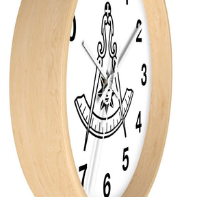 Past Master Blue Lodge California Regulation Clock - Wooden Frame