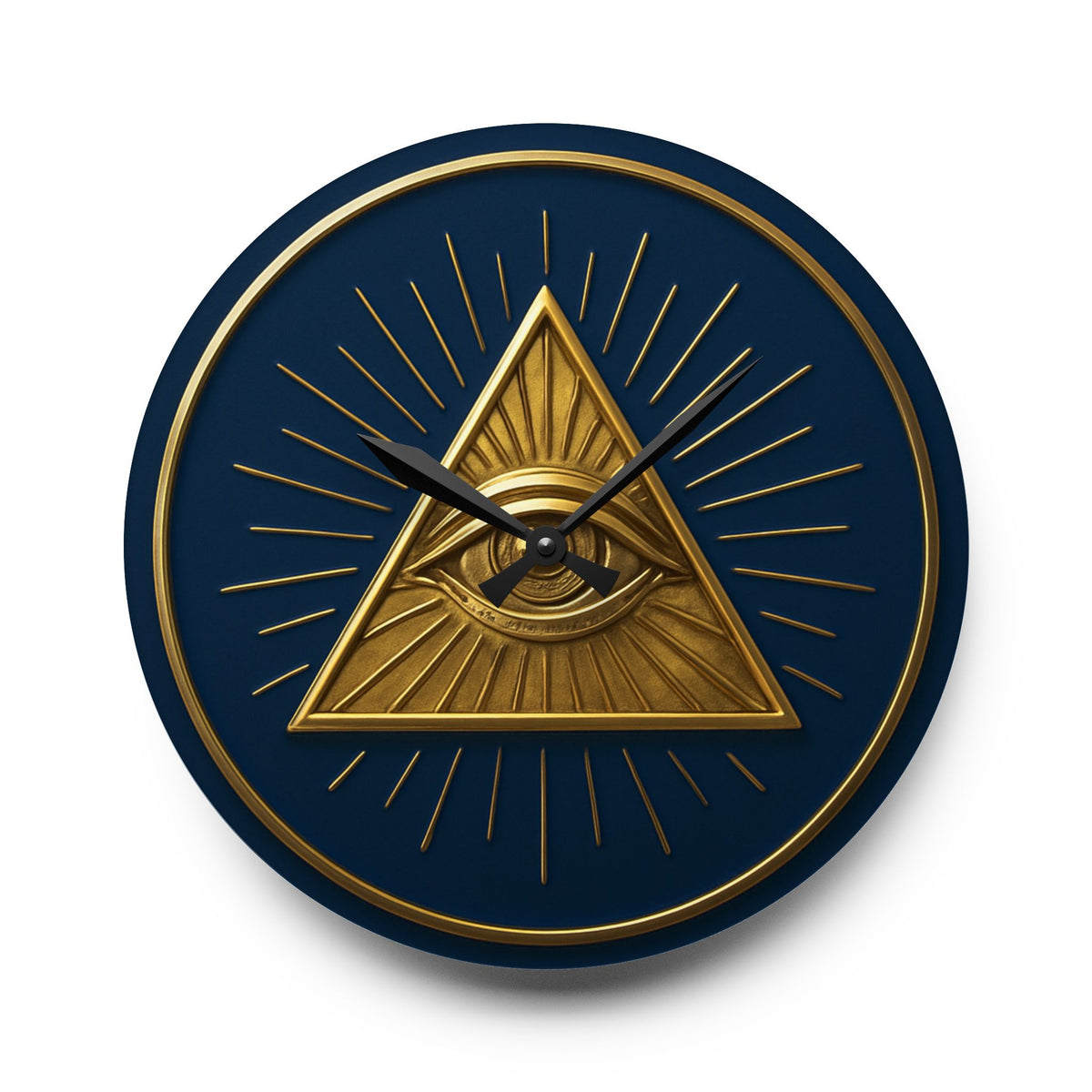 Eye of Providence Clock - Radiant Triangle with All Seeing Eye on Acrylic - Bricks Masons