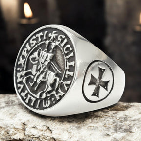 Knights Templar Ring in Silver 1.8 cm 10 g Art 281 - Bricks Masons