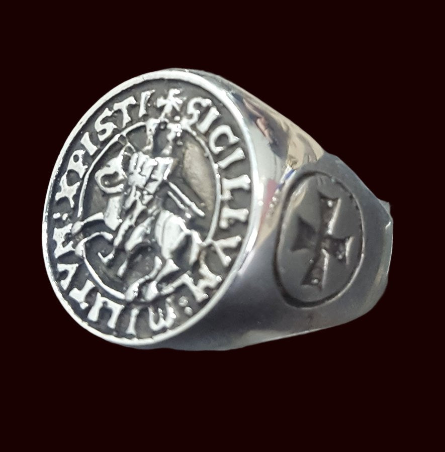 Knights Templar Ring in Silver 1.8 cm 10 g Art 281 - Bricks Masons