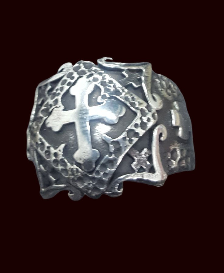 Templar Cross Ring in Silver 2 x 2 cm 13.5 g Art 283 - Bricks Masons