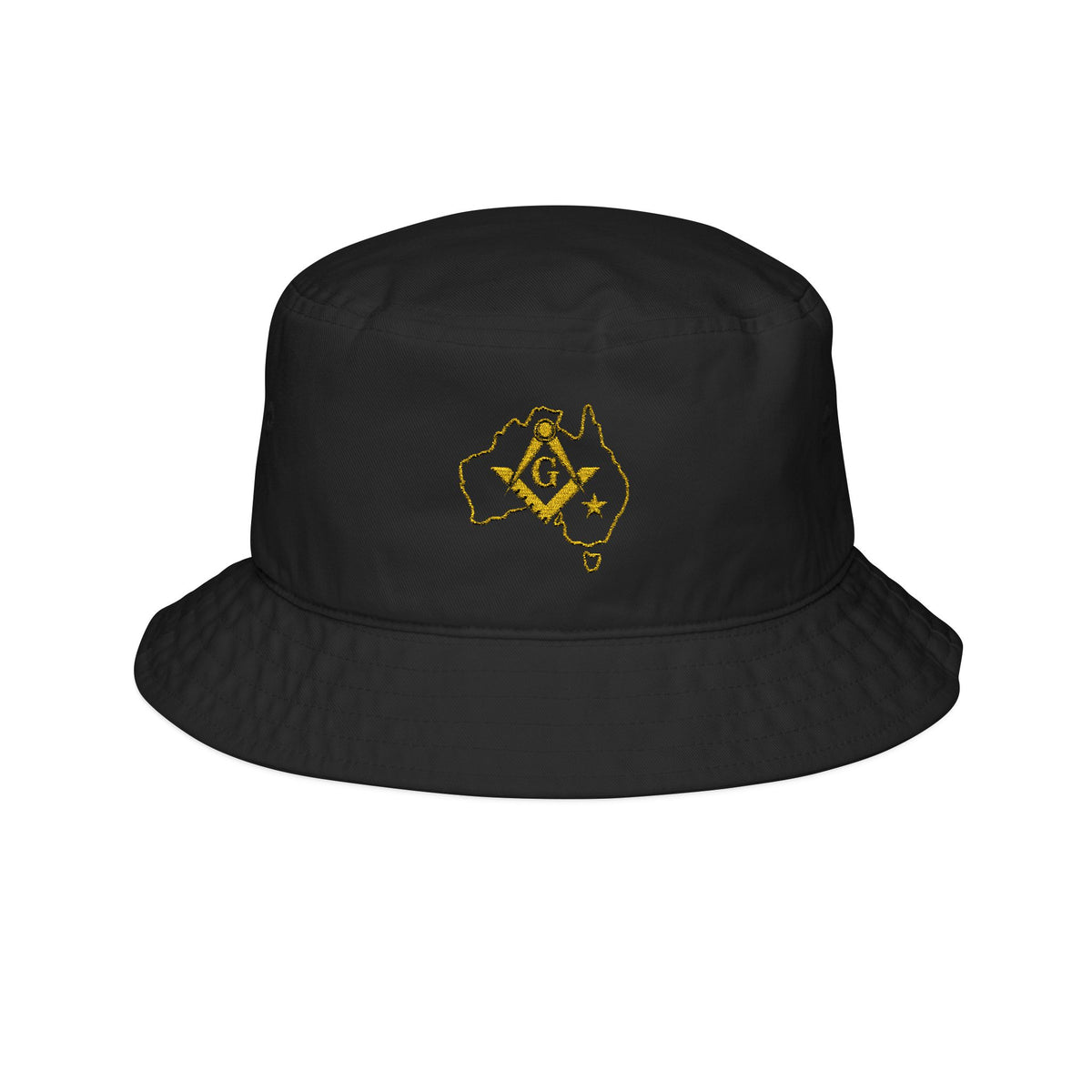 Master Mason Blue Lodge Australia Jurisdiction Bucket Hat - S&C G Map Outline Embroidery