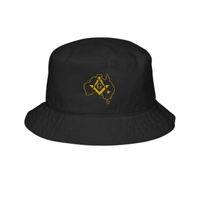 Master Mason Blue Lodge Australia Jurisdiction Bucket Hat - S&C G Map Outline Embroidery