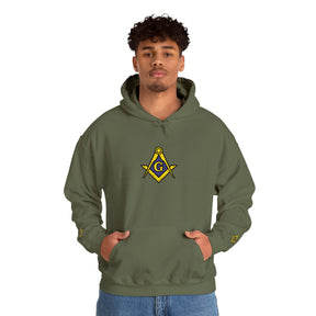 Master Mason Blue Lodge Hoodie - Soft Cotton Poly Blend Embroidered Detail - Bricks Masons