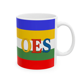OES Mug - Eastern Star Colors and Initials - Bricks Masons