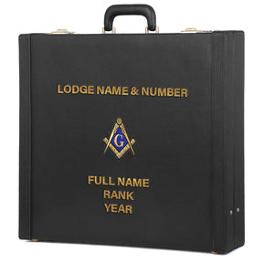 Master Mason Blue Lodge Apron Case -  Hand Embroidery Personalization Various Sizes & Materials - Bricks Masons