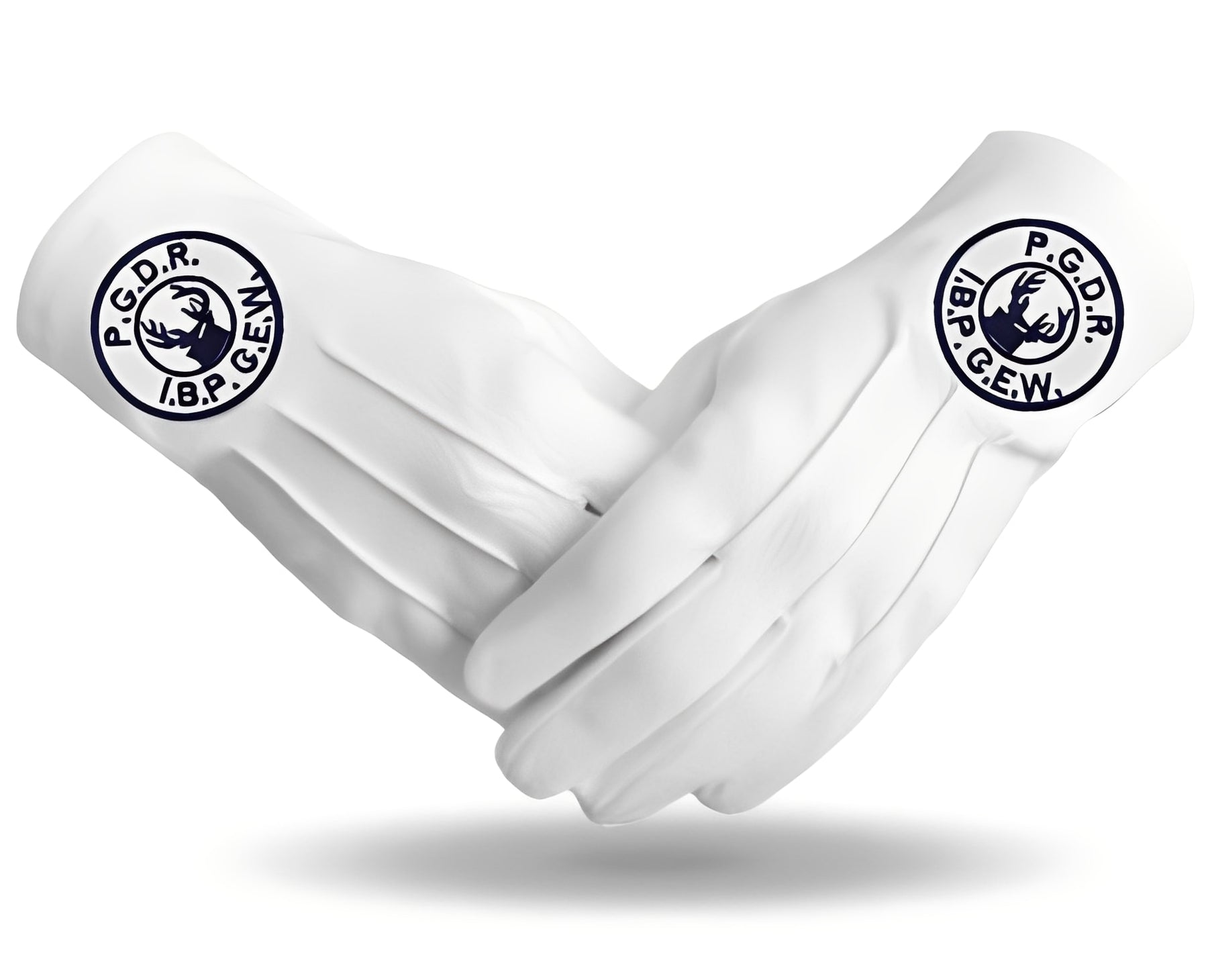 Past Grand Daughter Ruler Elks of the World Gloves - White Cotton - Bricks Masons
