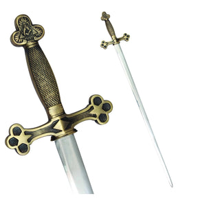 Fellowcraft Blue Lodge Sword - Square and Compass with Gold and Black Hilt