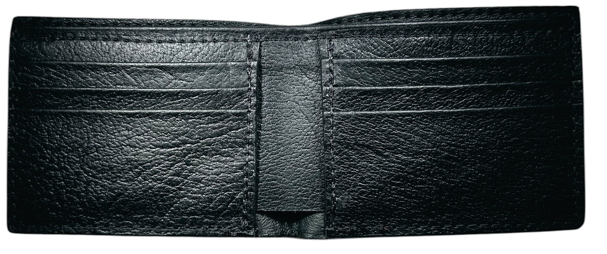 Master Mason Blue Lodge Wallet - Buffalo Black Leather Bison Bifold