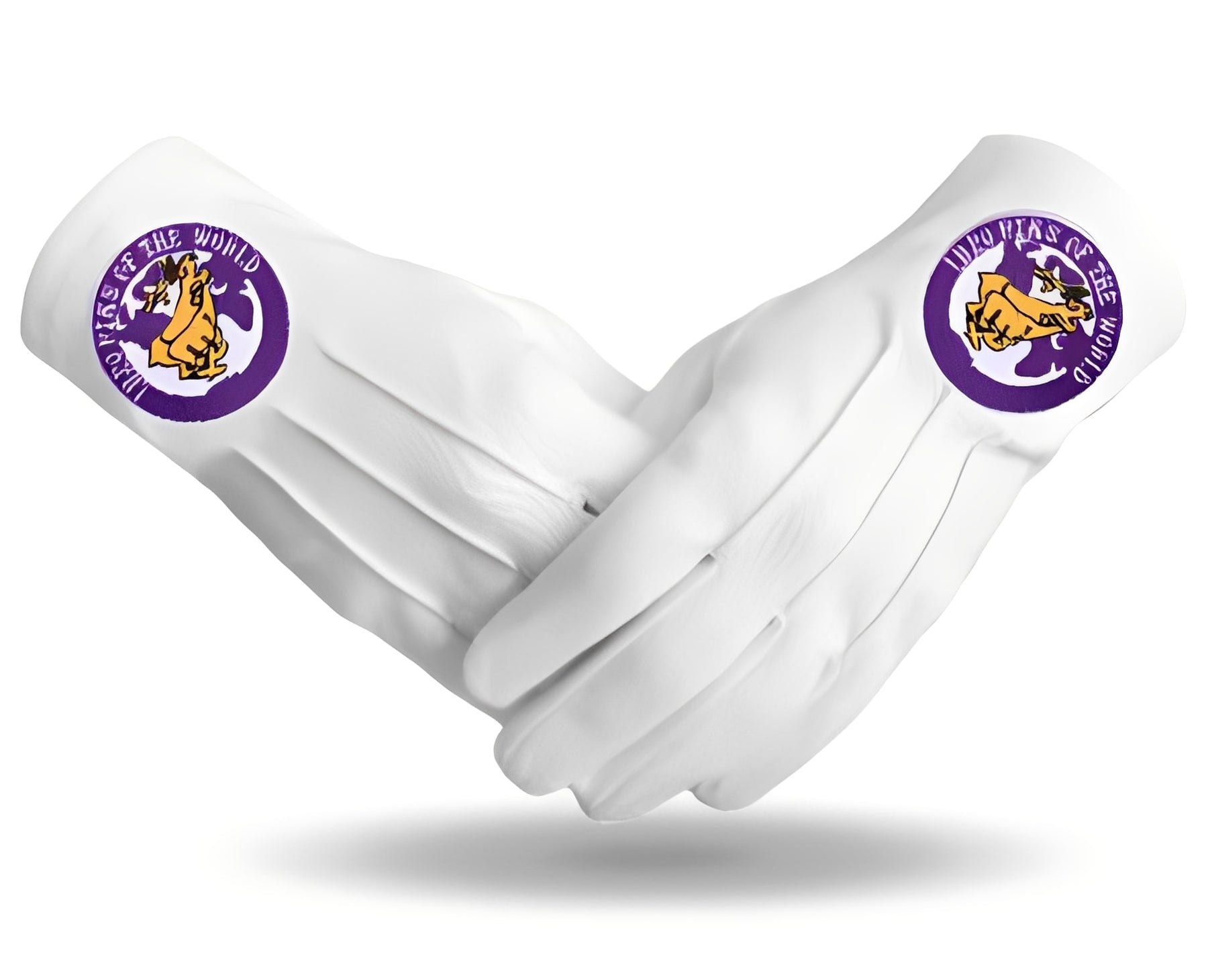 Elks of the World Gloves - White Cotton Buck and Doe - Bricks Masons