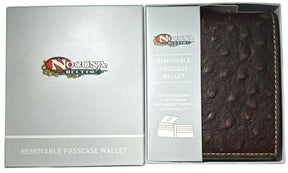 Widows Sons Wallet - Nocona Ostrich Print Leather Bifold