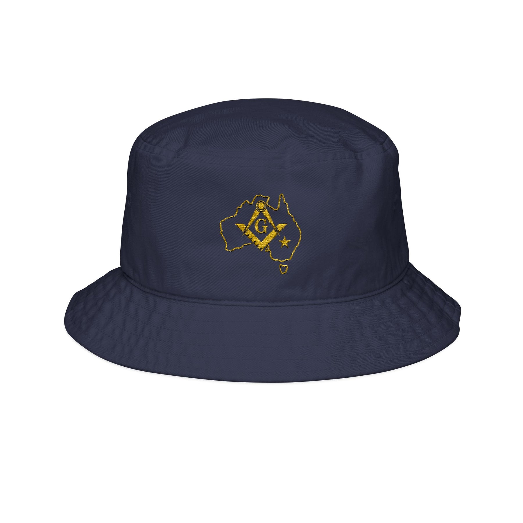 Master Mason Blue Lodge Australia Jurisdiction Bucket Hat - S&C G Map Outline Embroidery