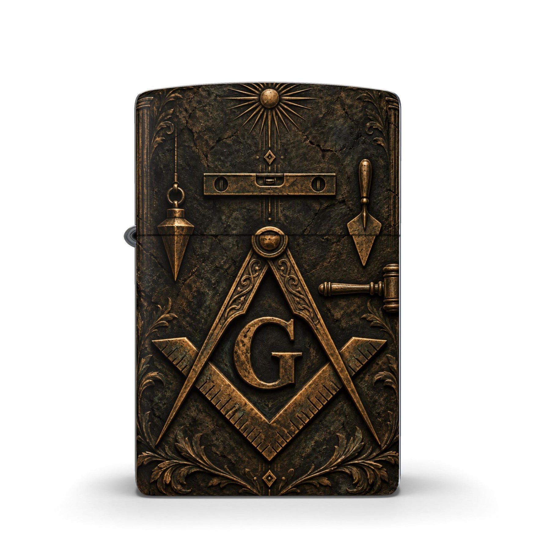 Master Mason Blue Lodge Lighter - Brushed Chrome Masonic Working Tools Zippo®