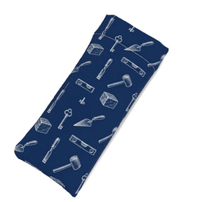 Master Mason Blue Lodge Glasses Case - Blue Soft Neoprene With Masonic Working Tools