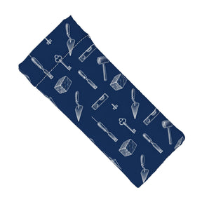 Master Mason Blue Lodge Glasses Case - Blue Soft Neoprene With Masonic Working Tools