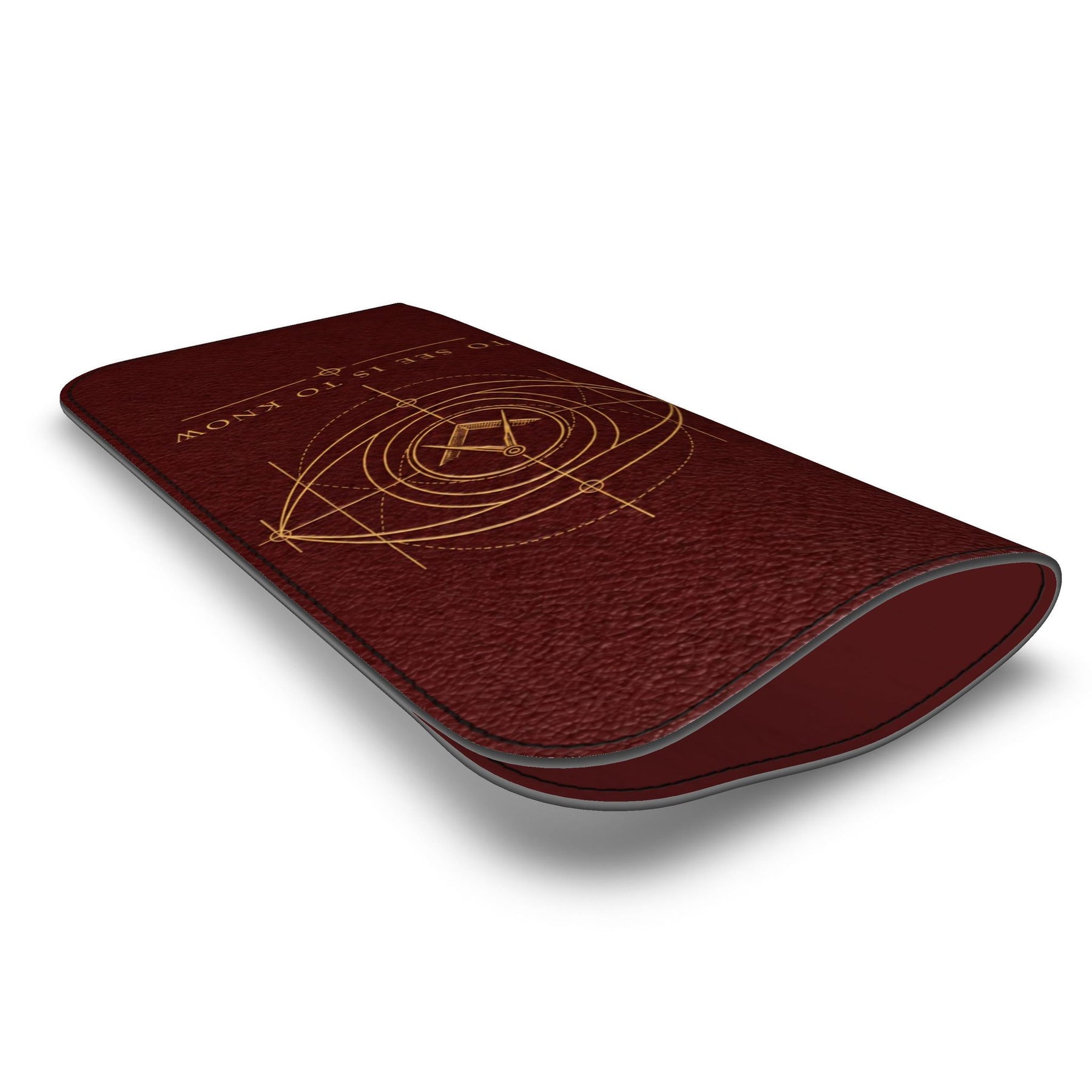 Master Mason Blue Lodge Glasses Case - Burgundy Nappa Leather To See Is To Know