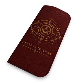 Master Mason Blue Lodge Glasses Case - Burgundy Nappa Leather To See Is To Know