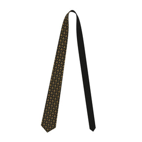 Master Mason Blue Lodge Necktie - Black Premium Satin With Gold Square & Compass G - Bricks Masons