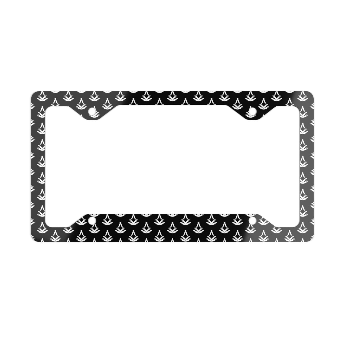 Past Master Blue Lodge License Plate Frame - Full Square Compass & Quadrant Print