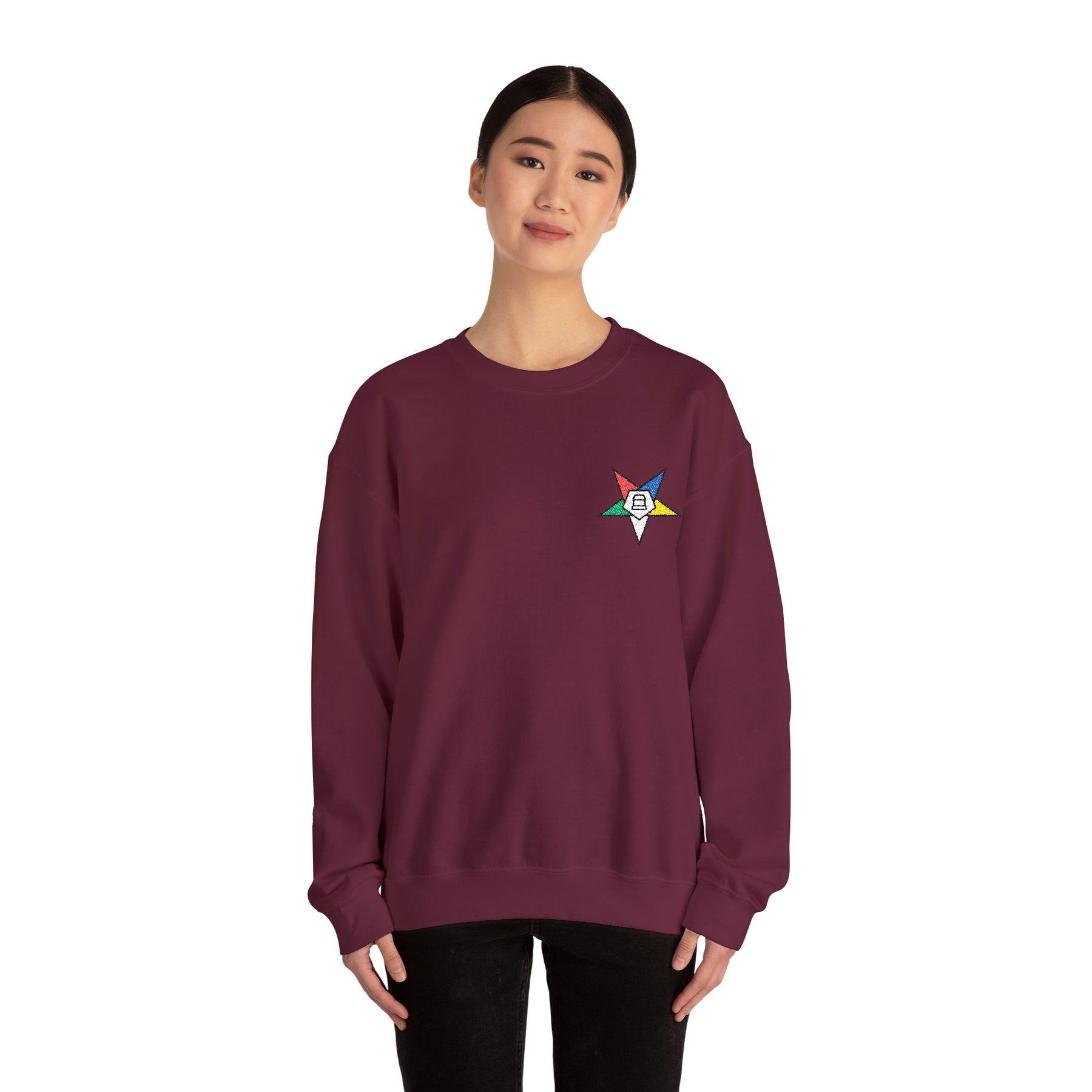 OES Sweatshirt - Crewneck Embroidered Emblem - Bricks Masons