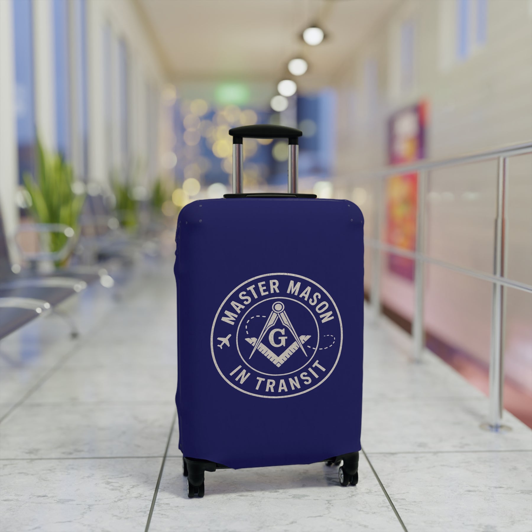 Master Mason Blue Lodge Luggage Cover - Master Mason in Transit S&C G Emblem