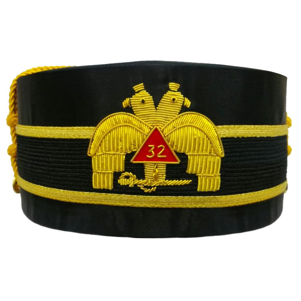 32nd Degree Scottish Rite Crown Cap - Hand Embroidered Double-Eagle - Bricks Masons