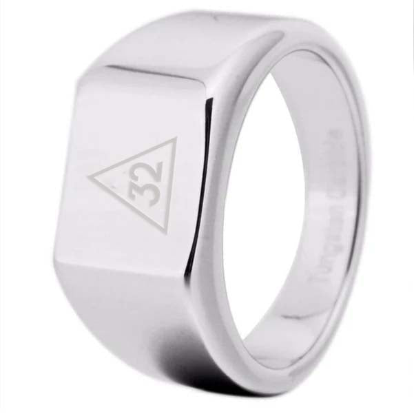 32nd Degree Scottish Rite Ring - 12MM Width Silver