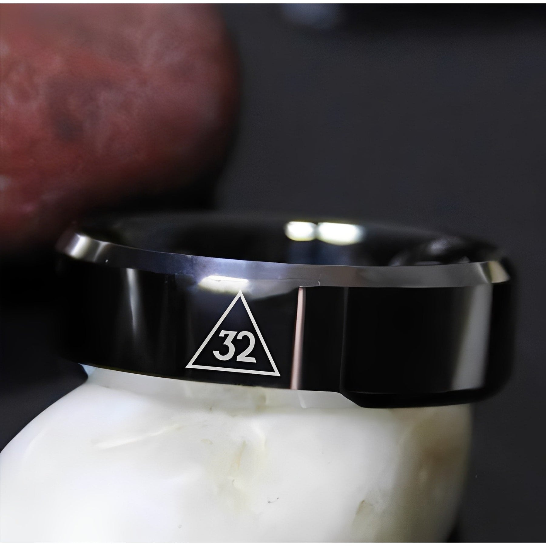 32nd Degree Scottish Rite Ring - Black Tungsten Personalizable