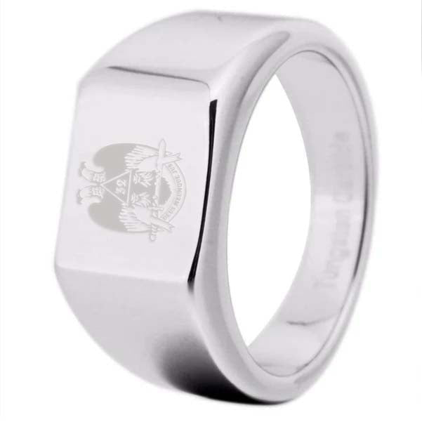 32nd Degree Scottish Rite Ring - Wings Down 12MM Width Silver