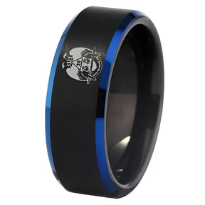 32nd Degree Scottish Rite Ring - Wings Down Black Stone Color