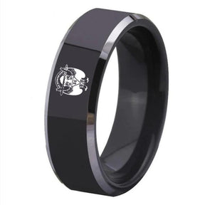 Ring des 32. Grades des Schottischen Ritus – Flügel nach unten, aus schwarzem Wolframcarbid, personalisierbar