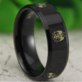 32nd Degree Scottish Rite Ring - Wings Down Reverse Comfort Fit Tungsten Personalizable