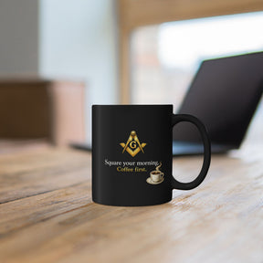11oz Black Mug - Bricks Masons