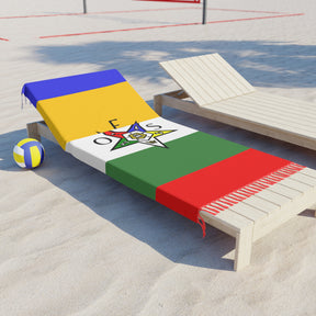 OES Towel - Beach Colorful Polyester With Knotted Tassels - Bricks Masons