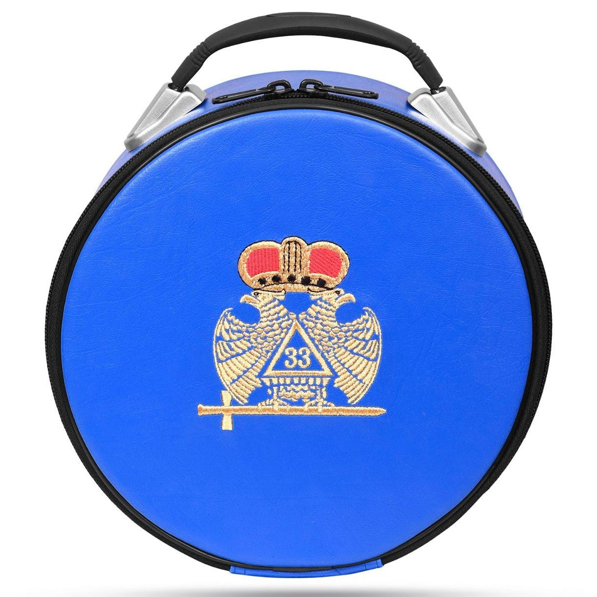 33rd Degree Scottish Rite Crown Cap Case - Double Headed Eagle Wings Down