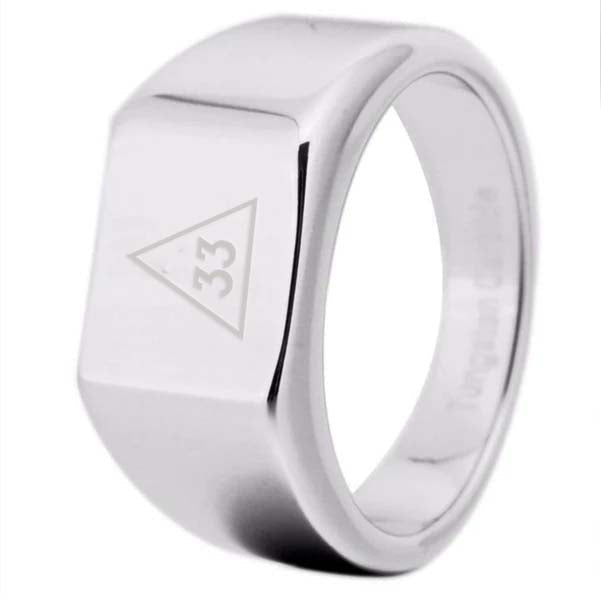33rd Degree Scottish Rite Ring - 12MM Width Silver