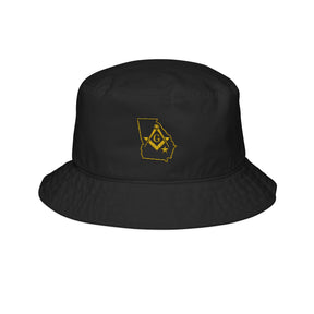 Master Mason Blue Lodge Bucket Hat - Georgia State Outline with S&C G Embroidery