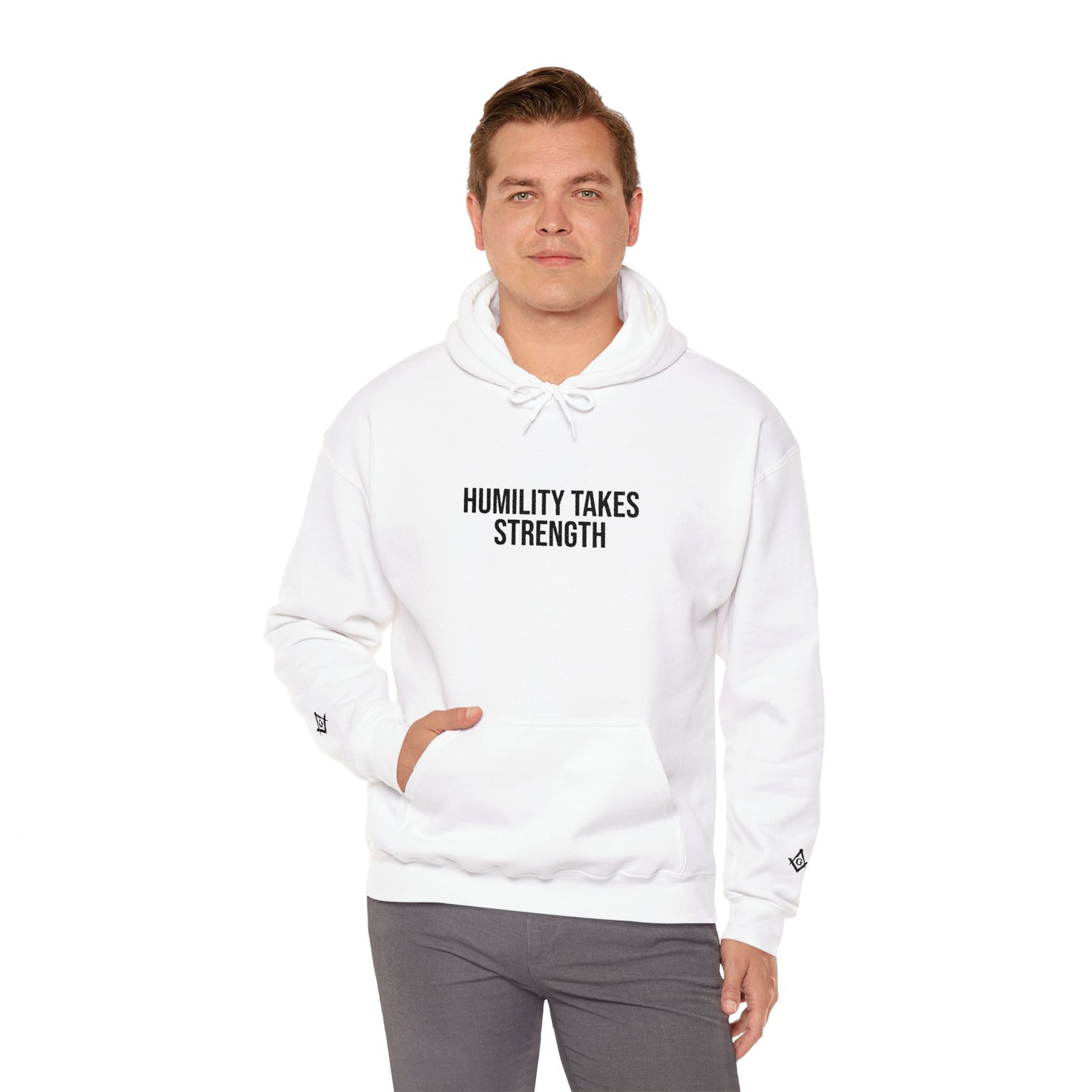 Master Mason Blue Lodge Hoodie - Humility Takes Strength - Bricks Masons