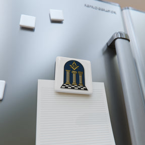 Master Mason Blue Lodge Magnet - Porcelain With Magnet - Bricks Masons
