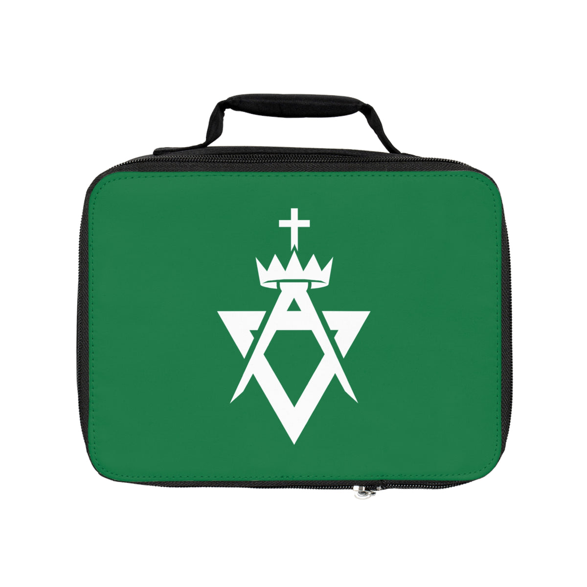 Allied Masonic Degrees Lunch Bag - Green & White Zipper Closure - Bricks Masons