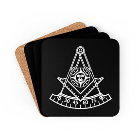 Past Master Blue Lodge California Regulation Coaster - Black & White