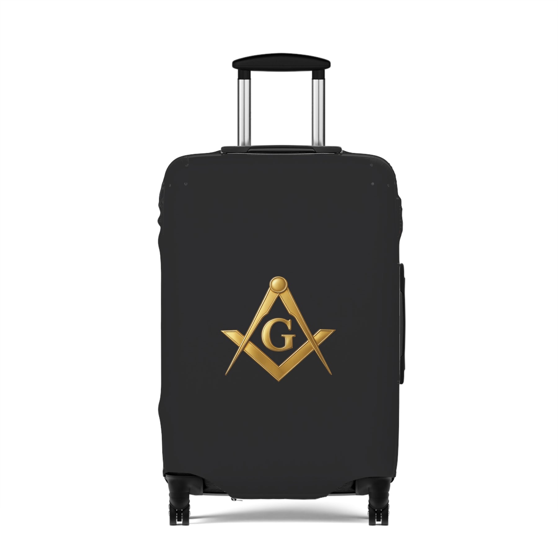 Master Mason Blue Lodge Luggage Cover - Golden Square & Compasses G Emblem