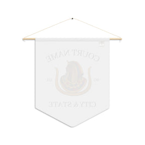 DOI Pennant - White Polyester Twill with Personalization - Bricks Masons
