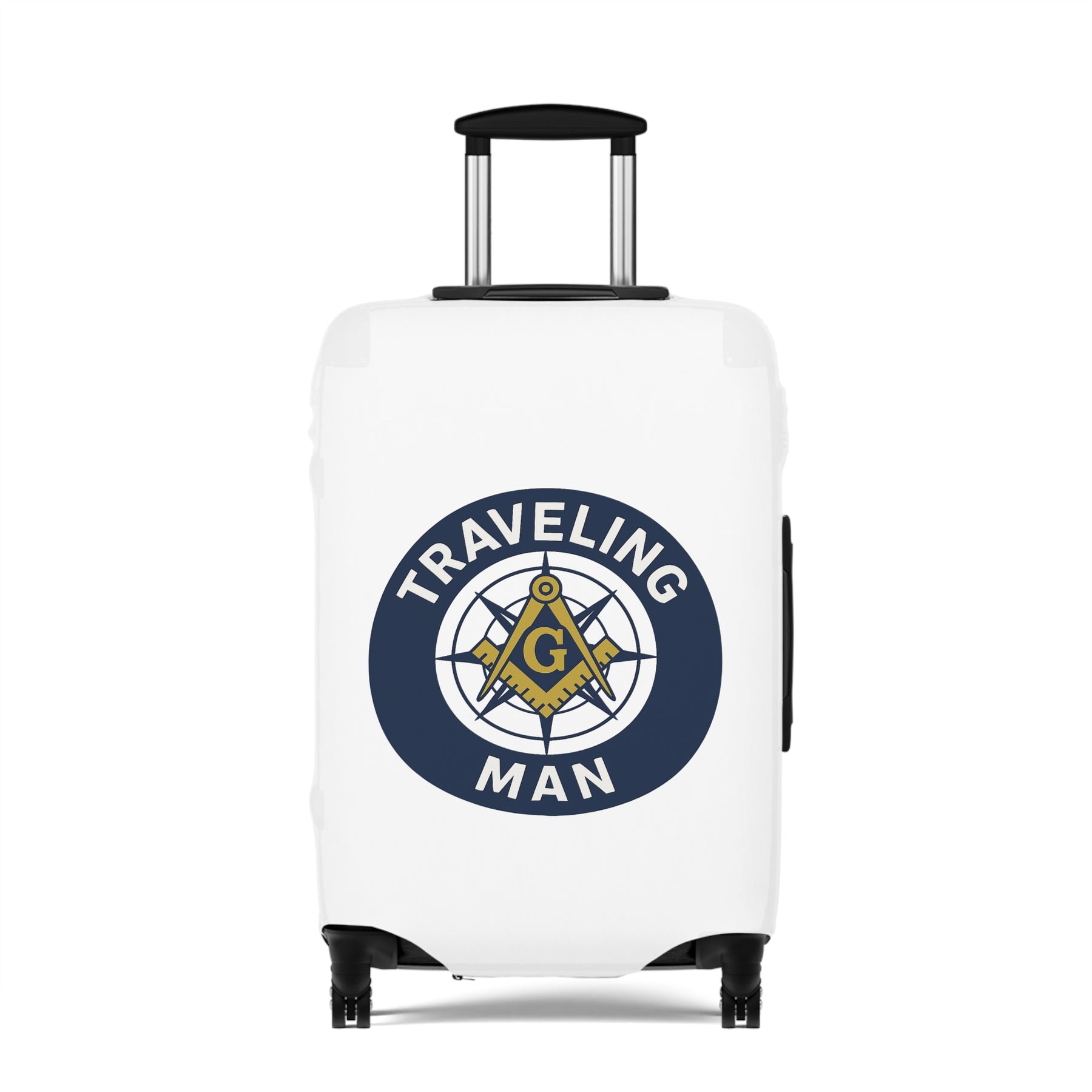 Master Mason Blue Lodge Luggage Cover - Traveling Man Square & Compasses G